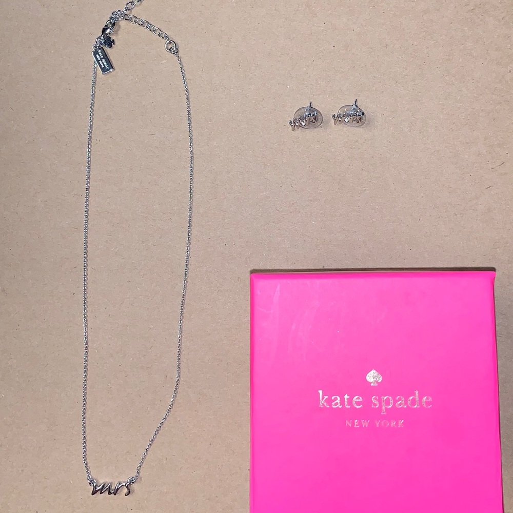 Kate Spade “Mrs.” Matching necklace and earrings
